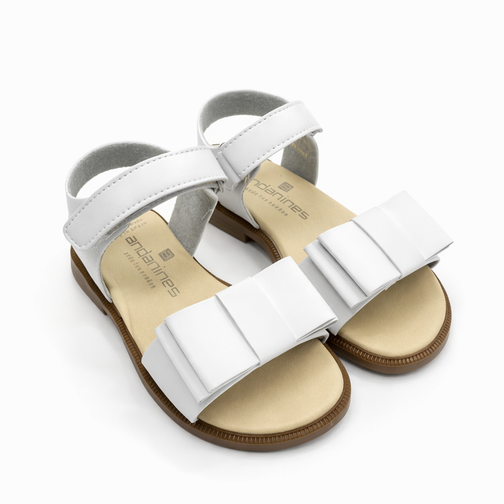 251515-3 Andanines Flat Bow Sandal White