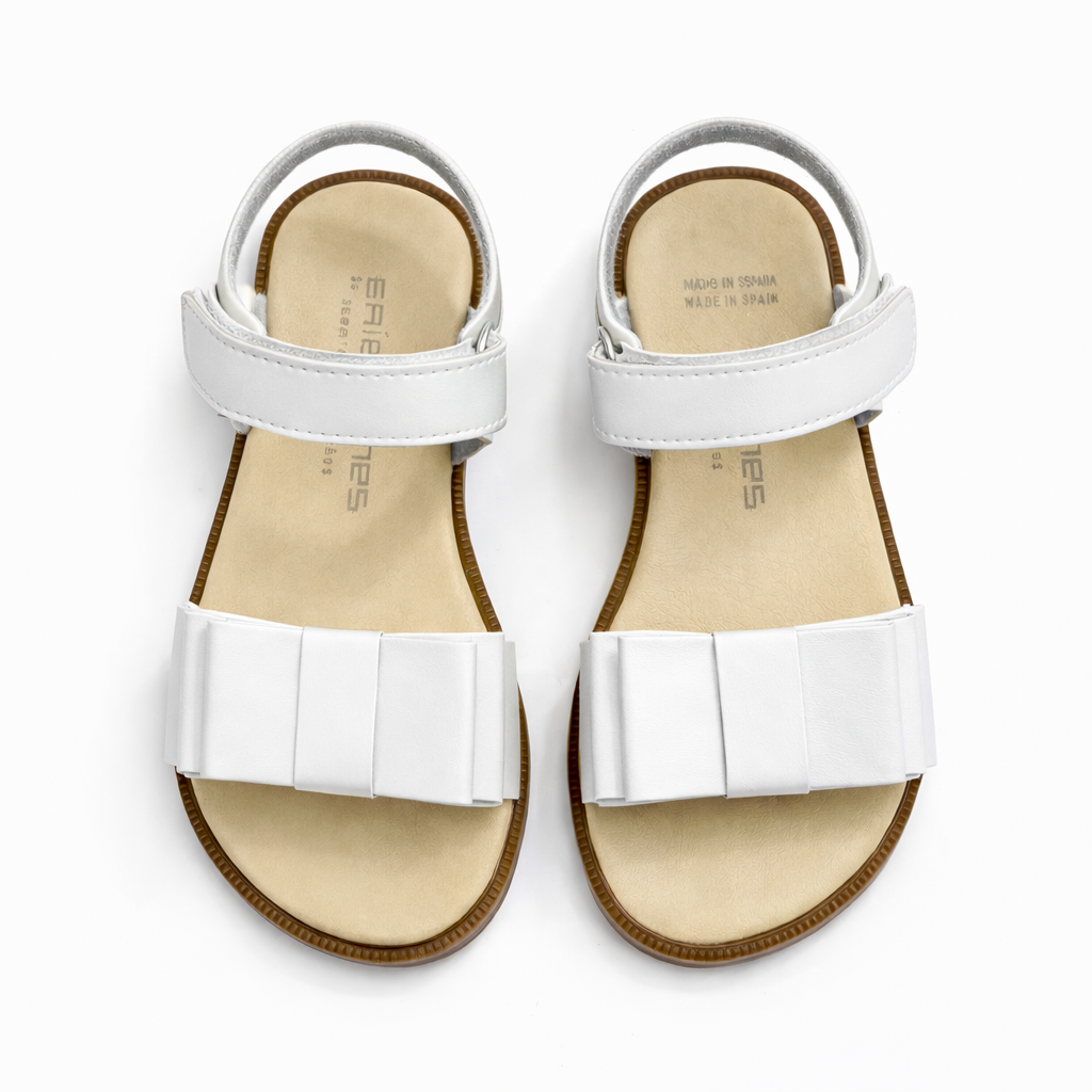 251515-3 Andanines Flat Bow Sandal White