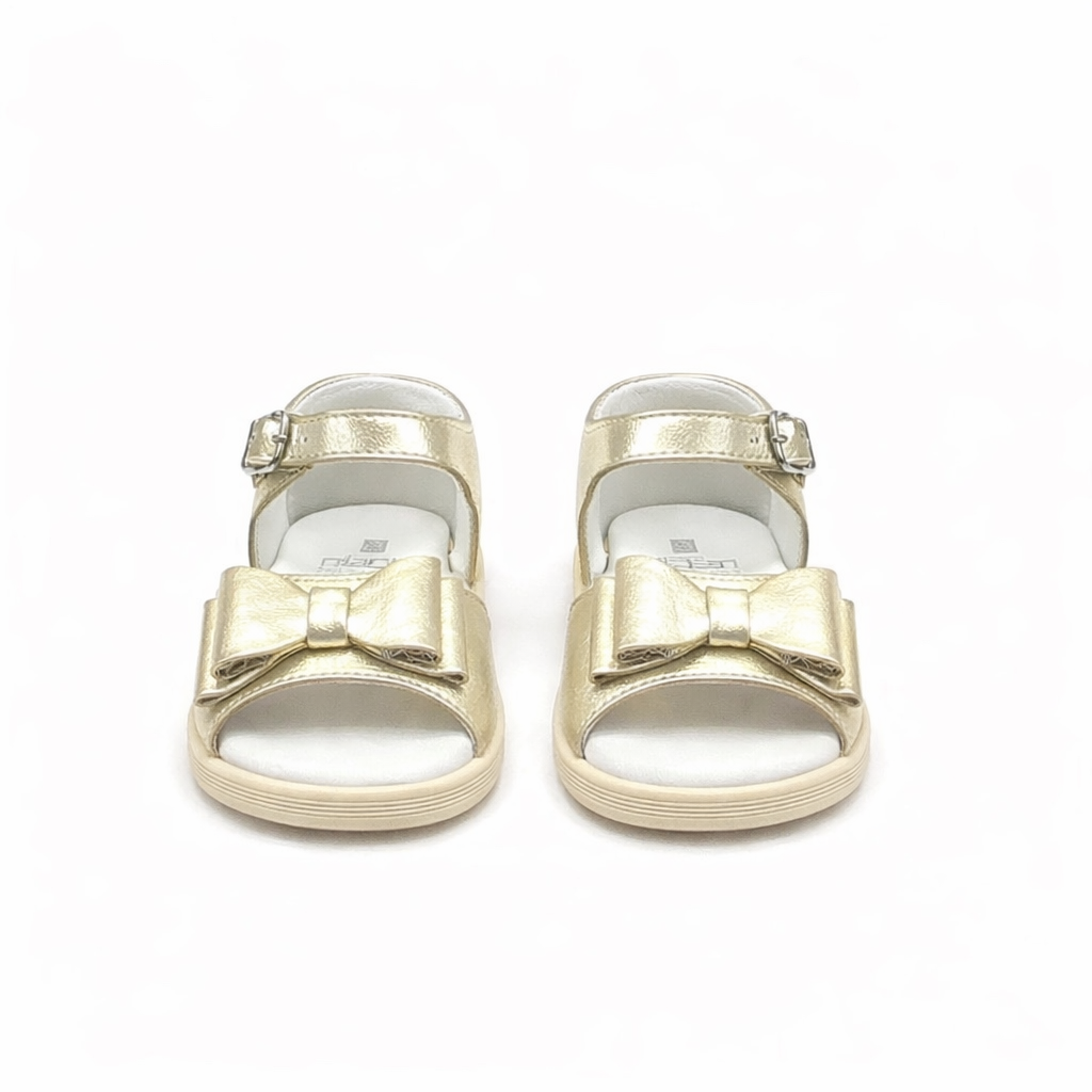 211420 Girls Bow Gold Sandals