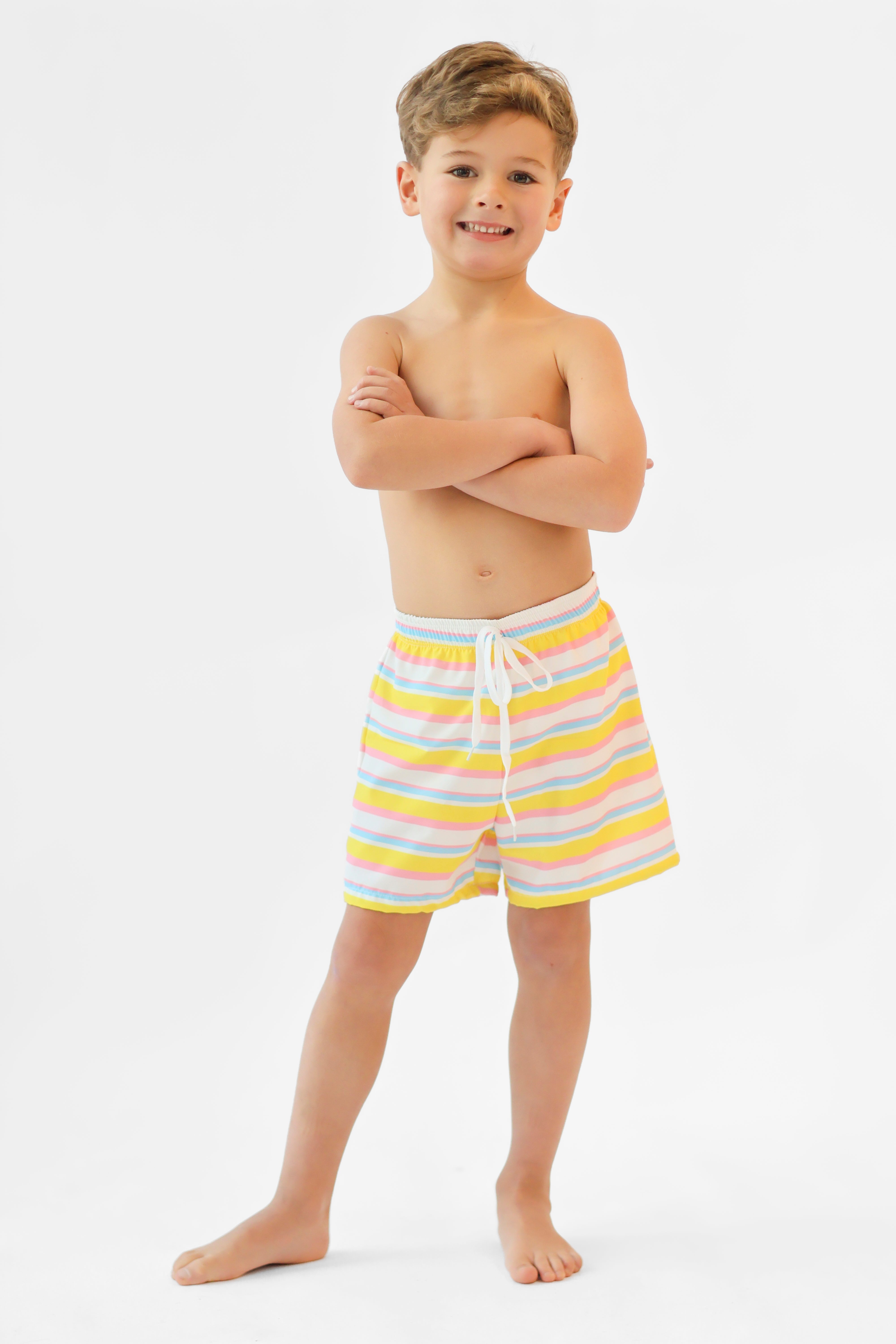 Pasco Boys Pastel Stripe Swimming Trunks