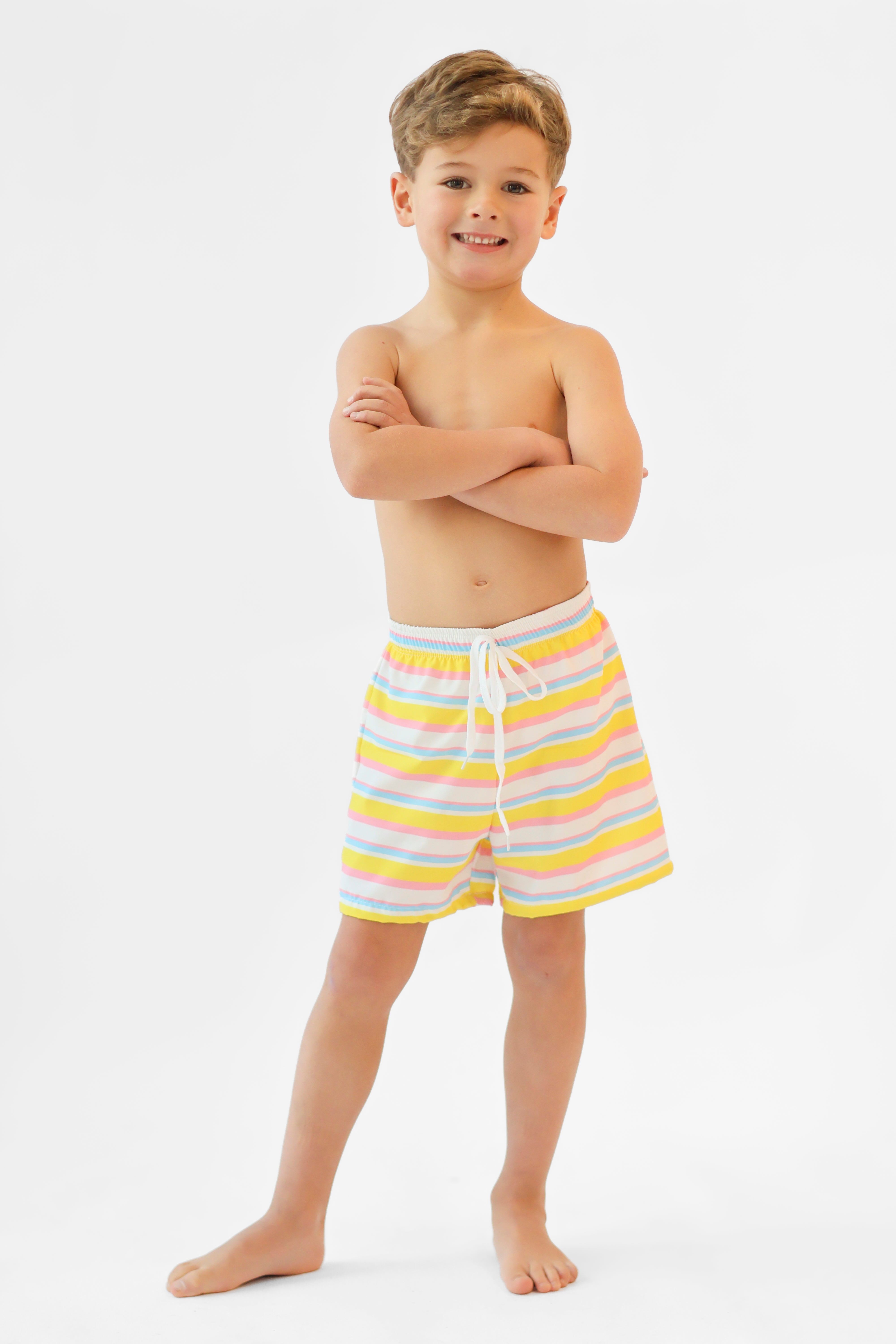 Pasco Boys Pastel Stripe Swimming Trunks