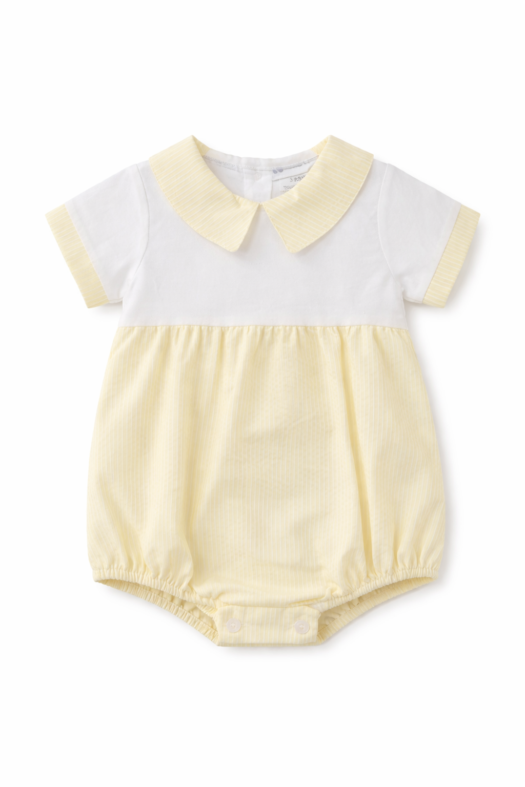 KL31 Baby Boys Stripe Collared Romper Lemon