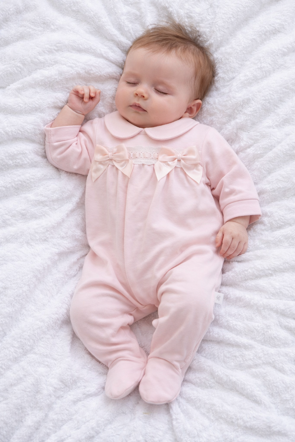 906 Pink Ribbon Bow Babygrow