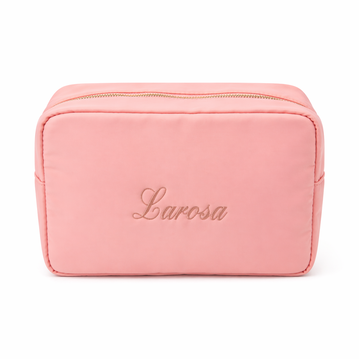 Pouch Embroidered Zip Bag Large Blush Pink