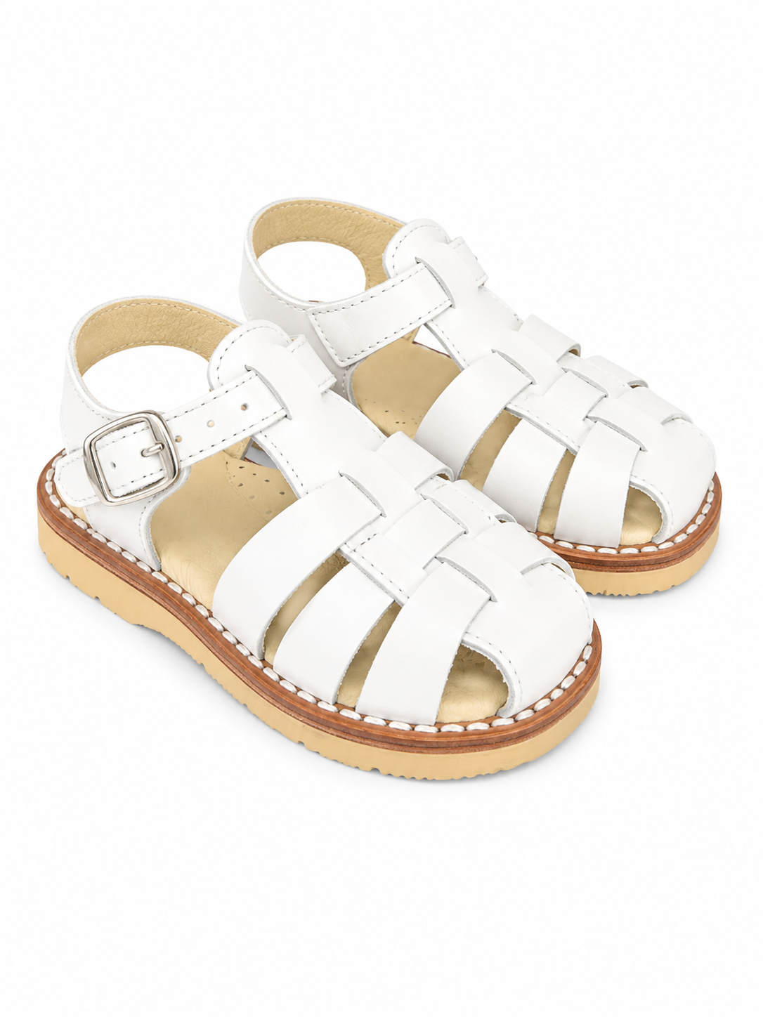 E505 Boys Closed In Spider Sandal White