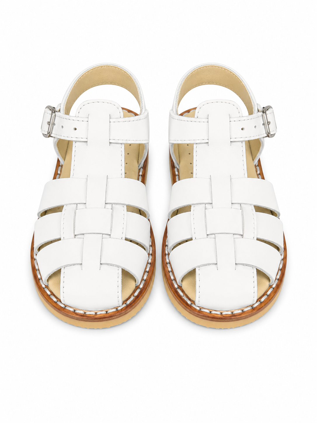 E505 Boys Closed In Spider Sandal White