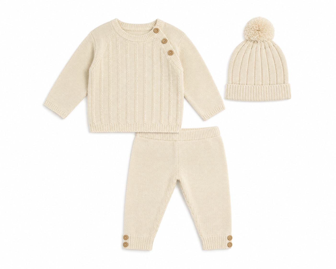 50816 Babidu Baby Boys Knitted Tracksuit Set With Hat