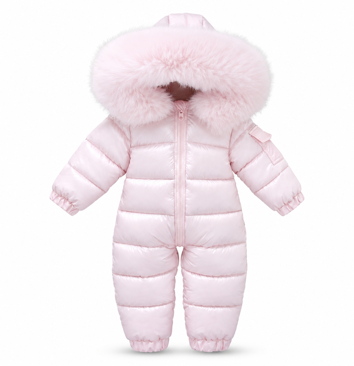 Harper Faux Fur Padded Snowsuit Pink