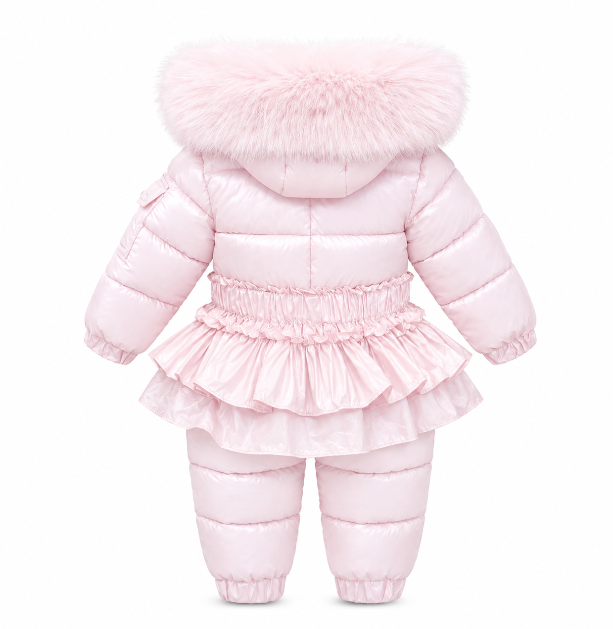 Harper Faux Fur Padded Snowsuit Pink