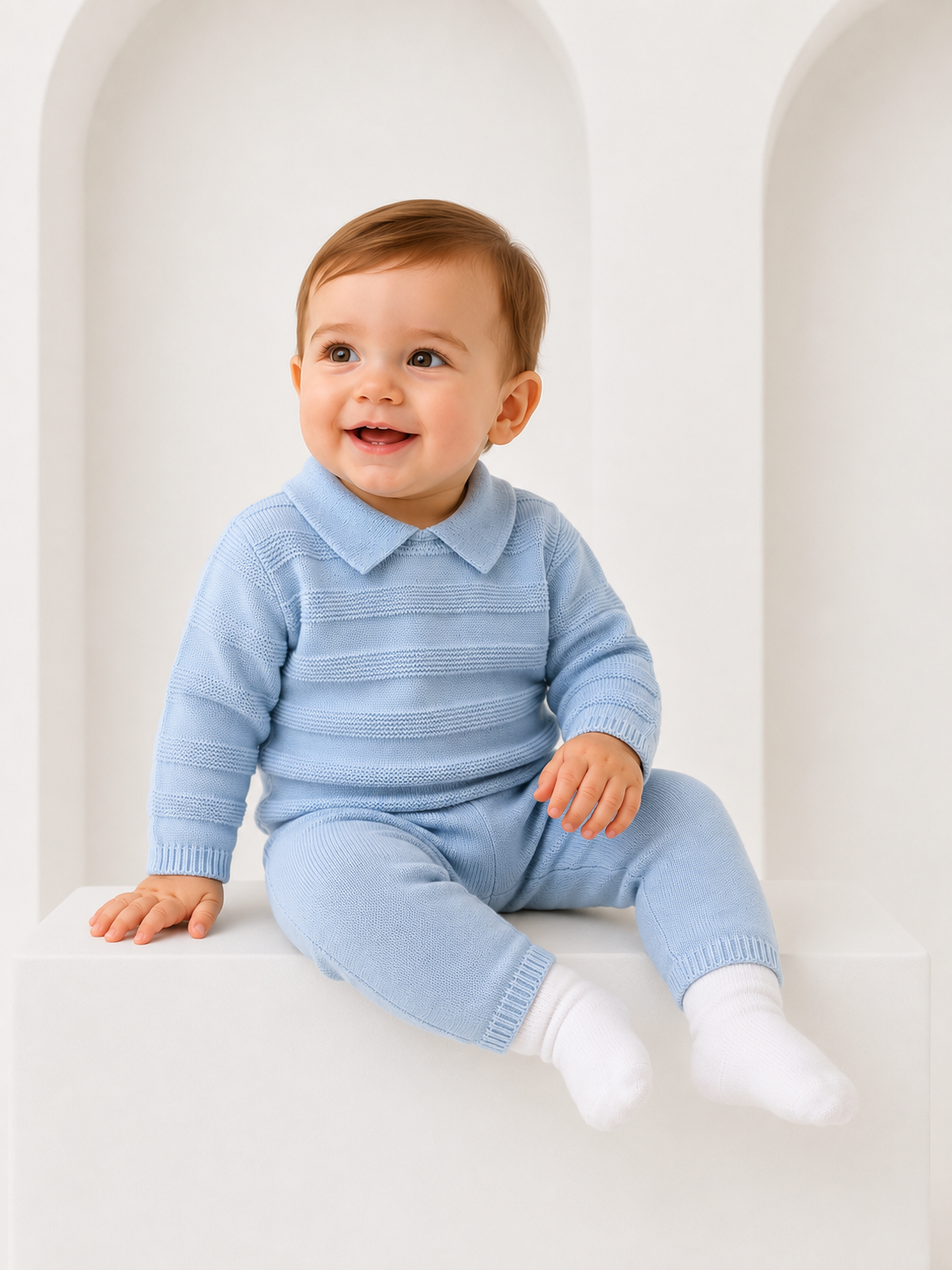 Alfie Pex Baby Boys Knitted Tracksuit Set