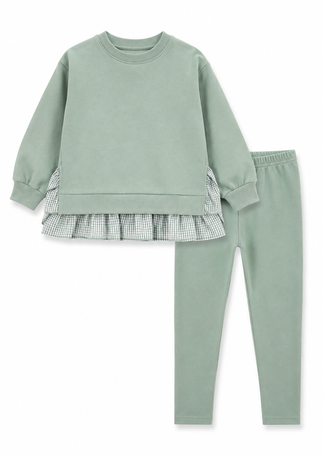 Orla Girls Ribbed Jumper & Legging Set Sage Green