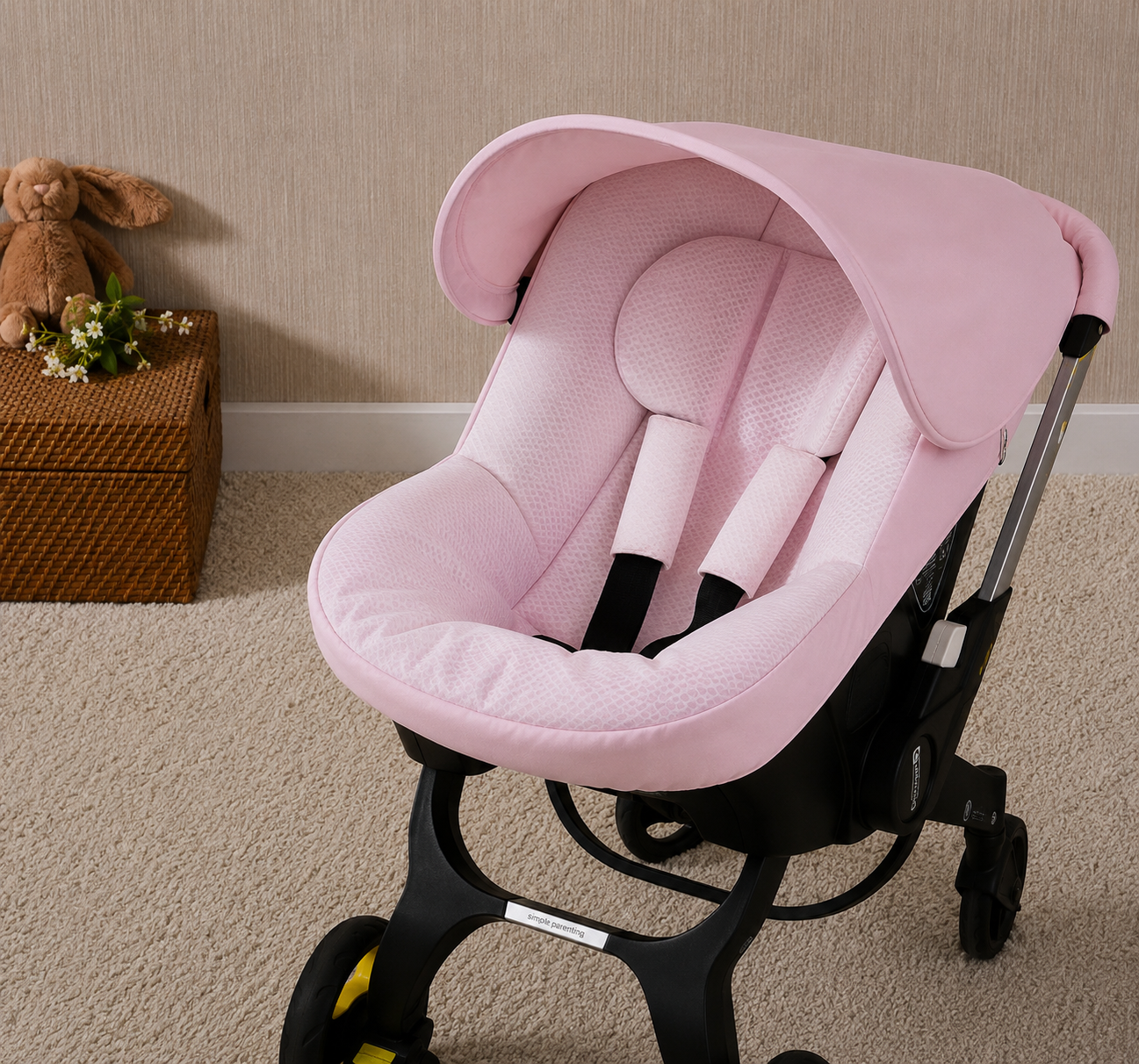 068227 Cris Cross Leatherette Doona Car Seat Cover Pink