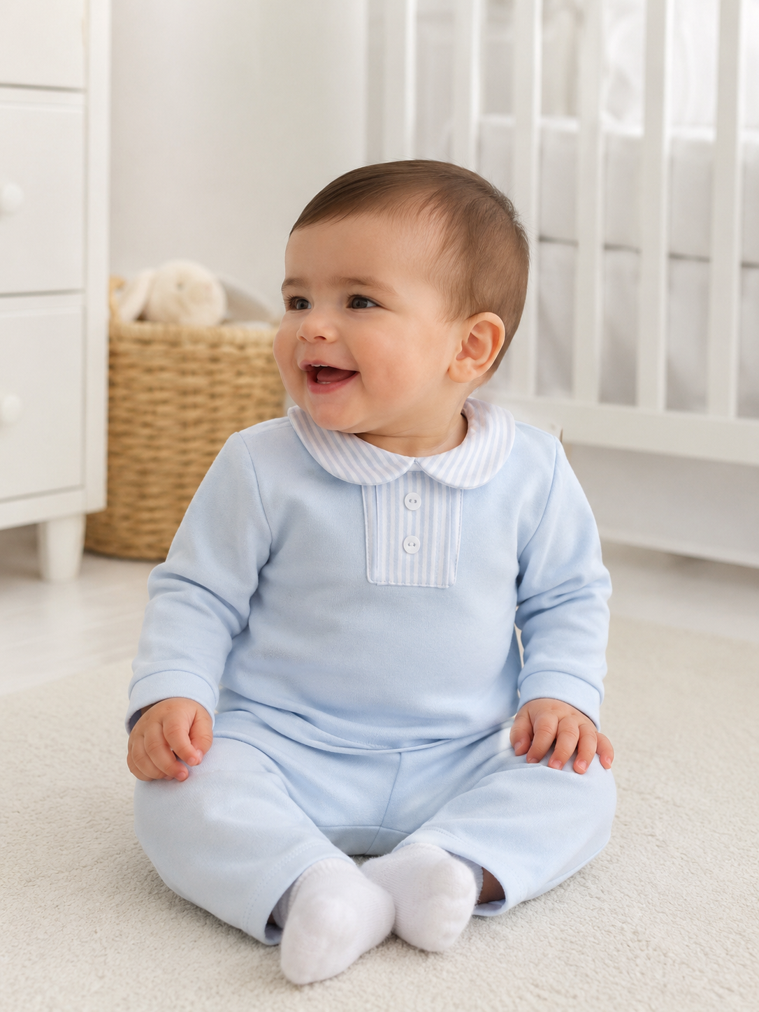 61134 Babidu Boys Blue Stripe Tracksuit Set
