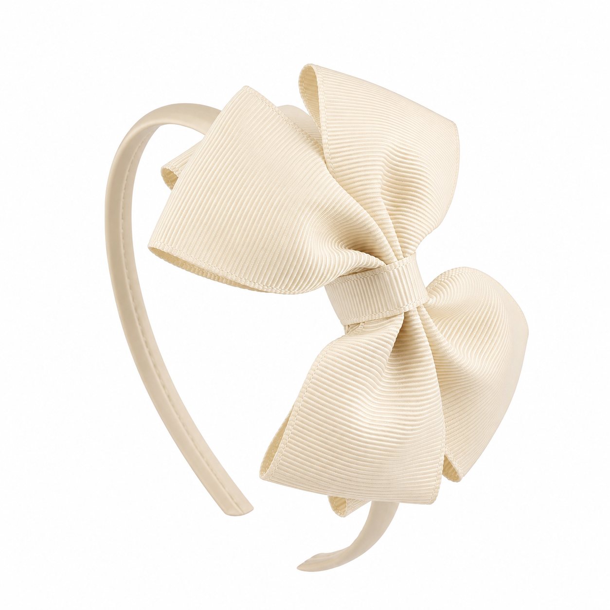Girls Bow Headband Cream