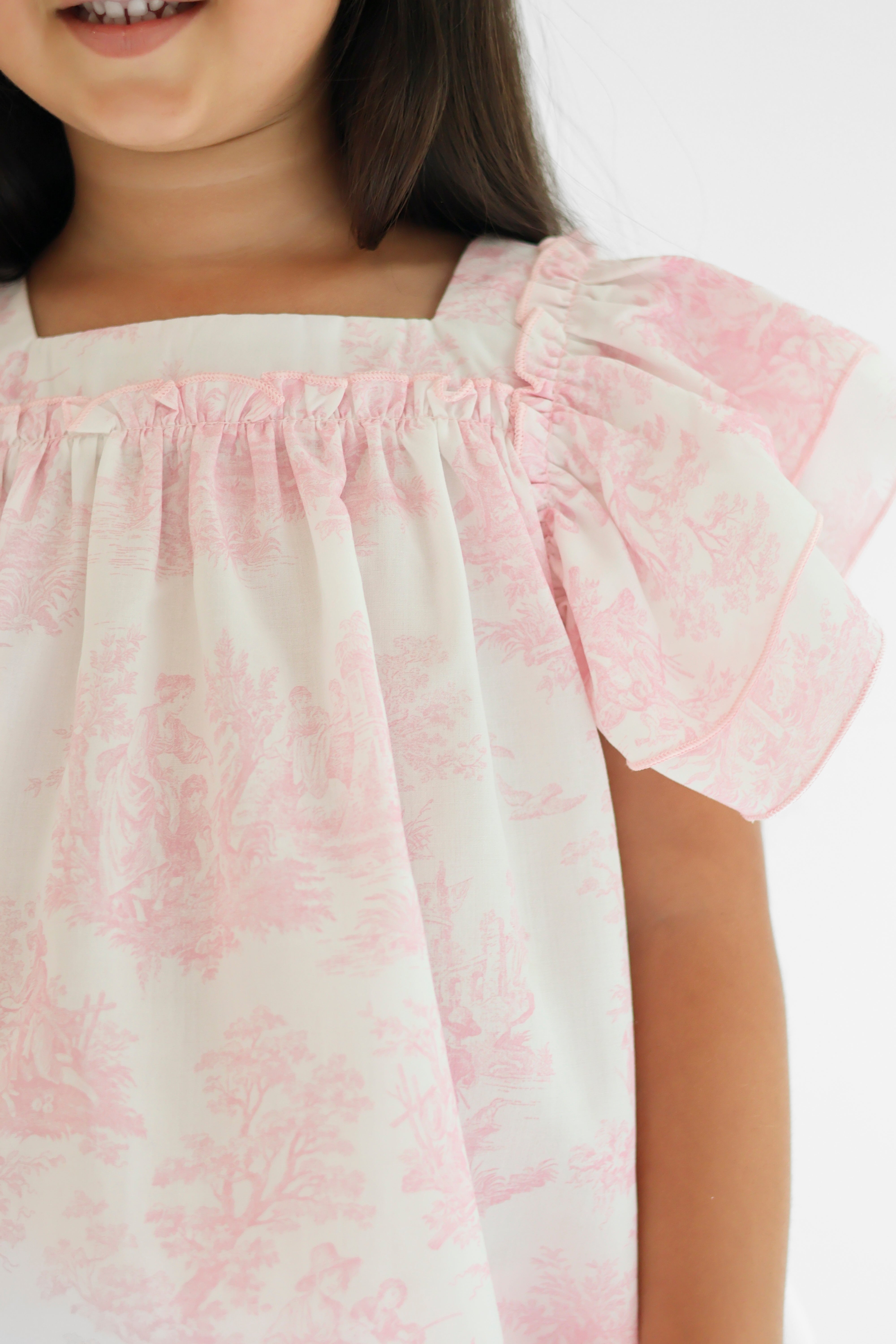 Lyla Girls Paisley Print Shirt Dress Pink
