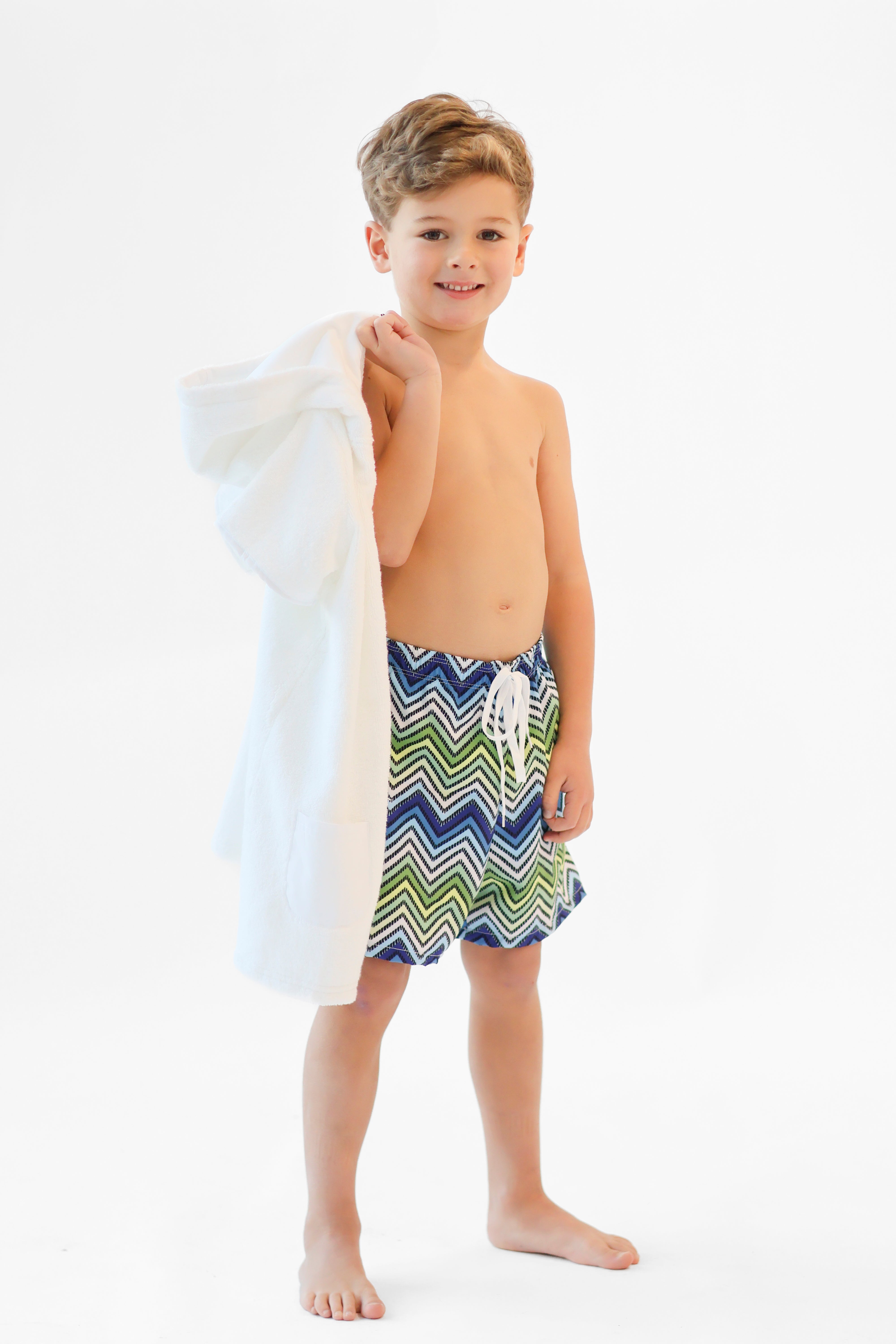 Buddy Boys Blue Chevron Print Swimming Trunks