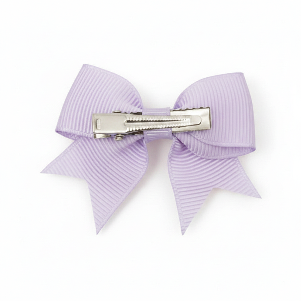 Flat Baby Hair Bow Clip Lilac