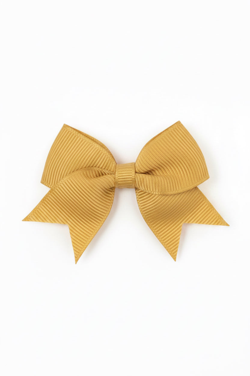 Flat Baby Hair Bow Clip Gold