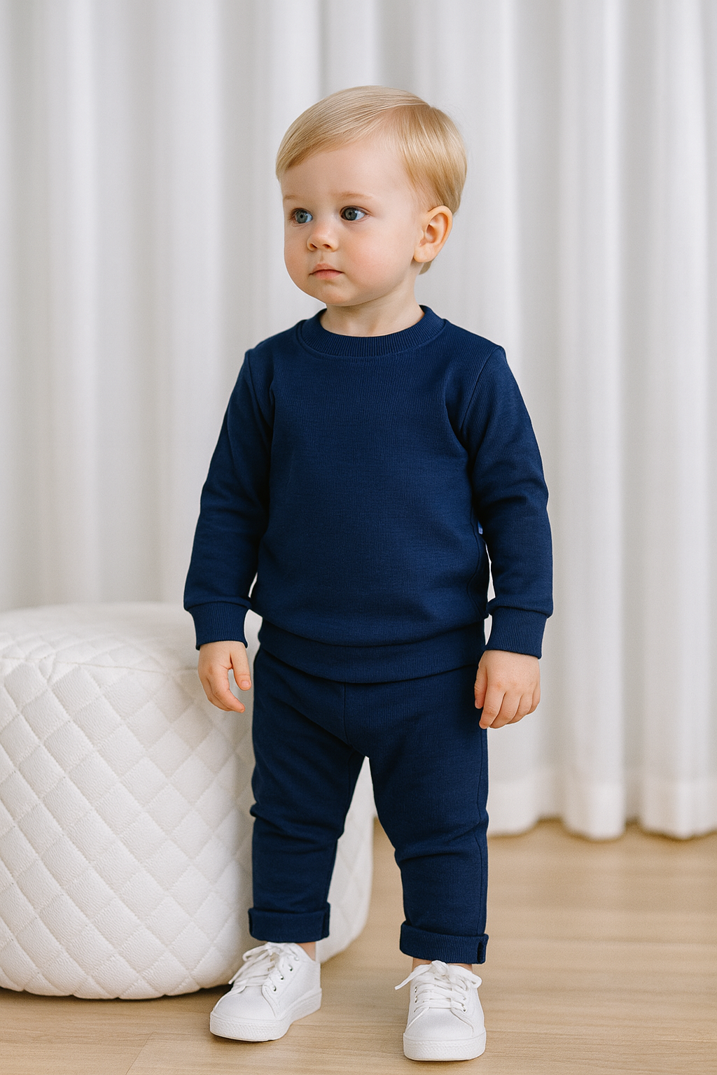 Parker Baby Ribbed Tracksuit Lounge Set Navy