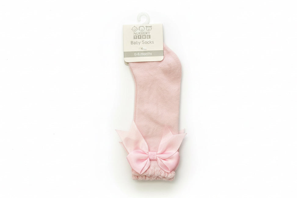 Baby Girls Long Bow Socks Pink