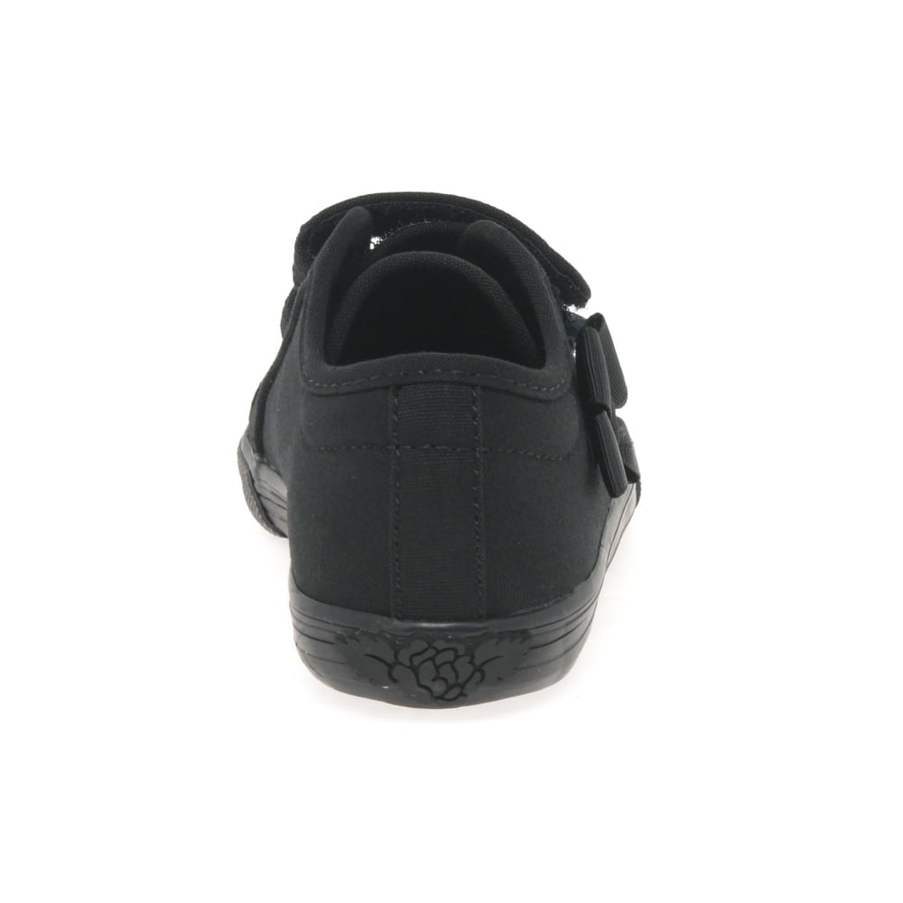 LK8199 Lily Black Canvas Bow Plimsole