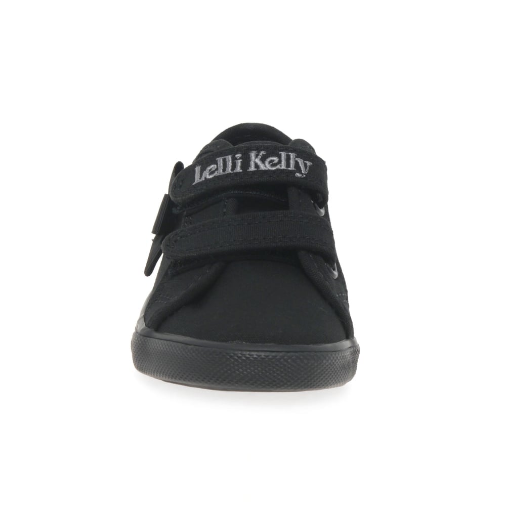 LK8199 Lily Black Canvas Bow Plimsole