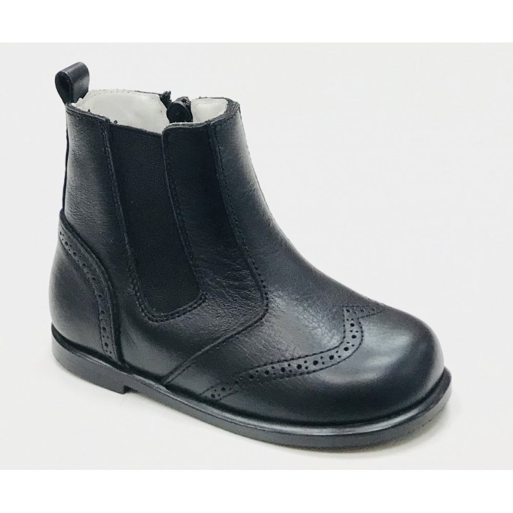 0219-F BLACK BROGUE BOOTS