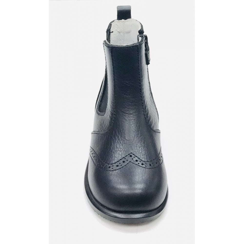 0219-F BLACK BROGUE BOOTS