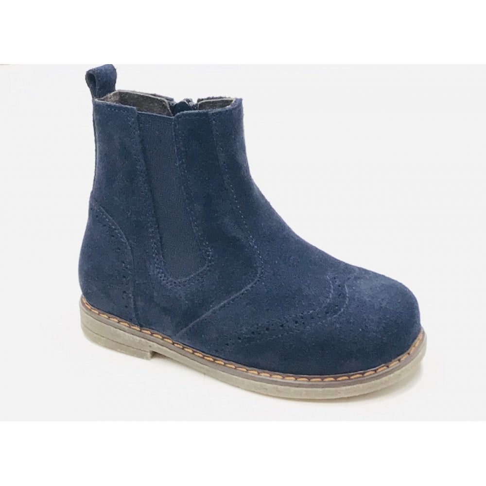 0219-F SUEDE NAVY BROGUE BOOTS