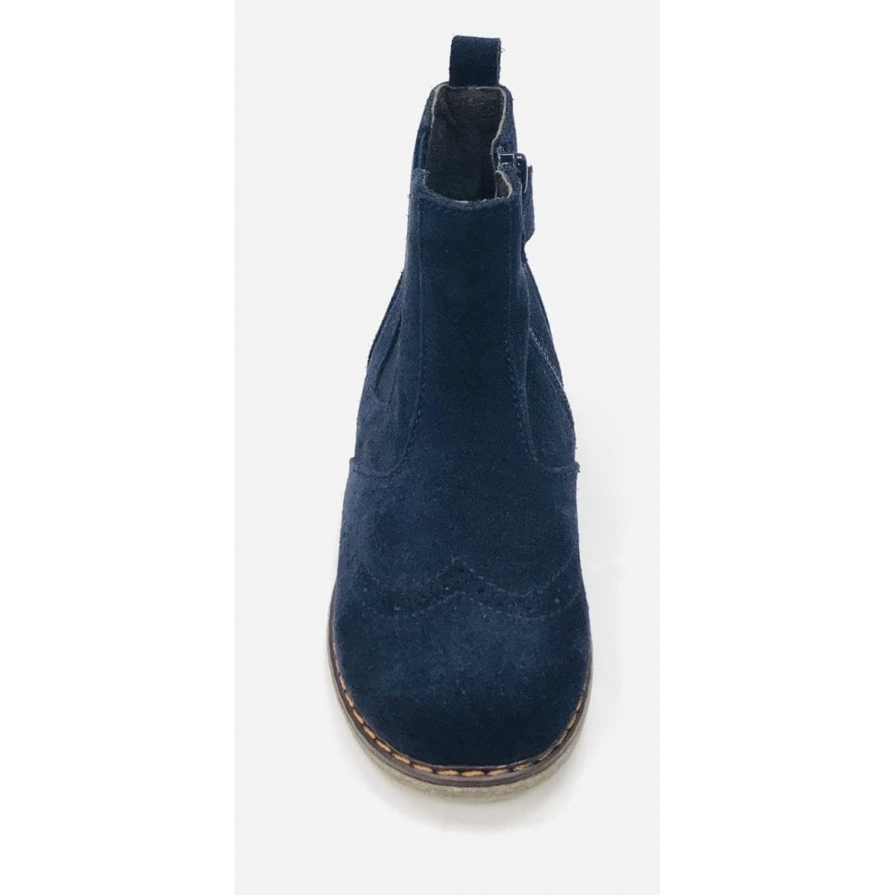 0219-F SUEDE NAVY BROGUE BOOTS