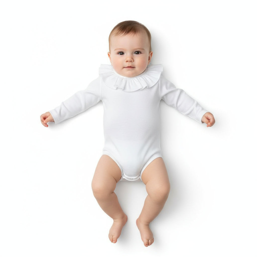 1117 Babidu White Frill Neck Vest