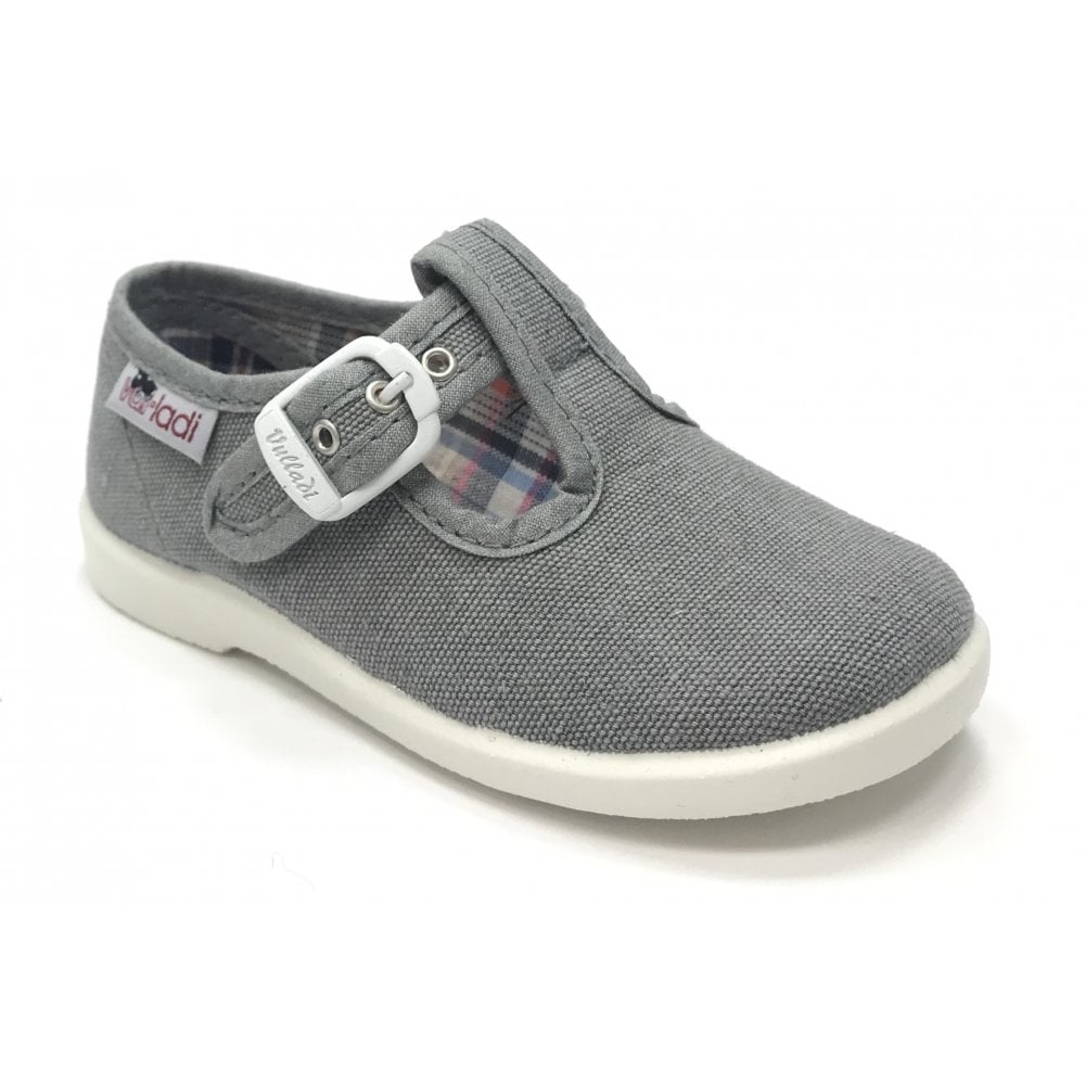 1200 Canvas T-Bar Shoe Grey