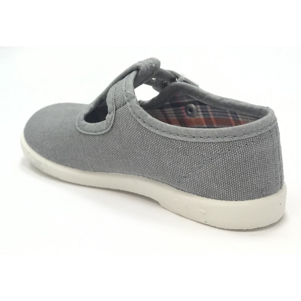1200 Canvas T-Bar Shoe Grey