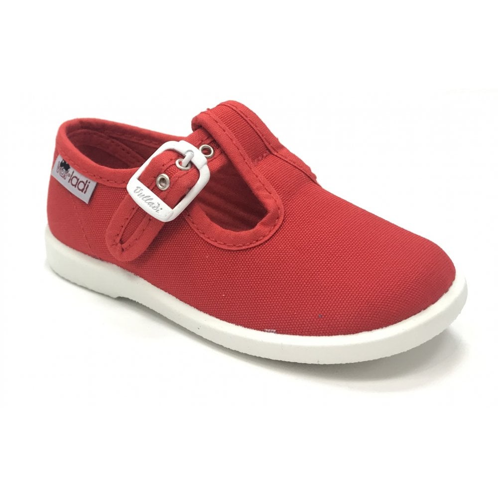1200 Canvas T-Bar Shoe Red