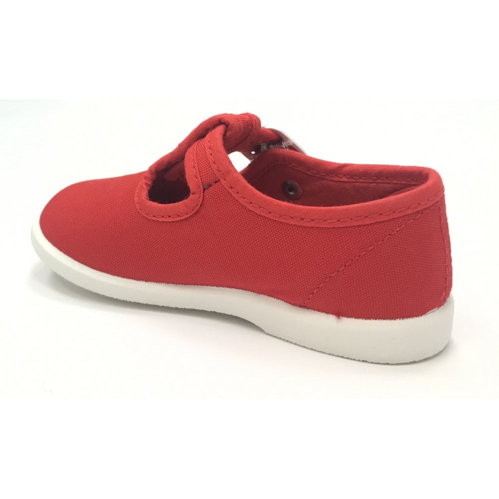 1200 Canvas T-Bar Shoe Red