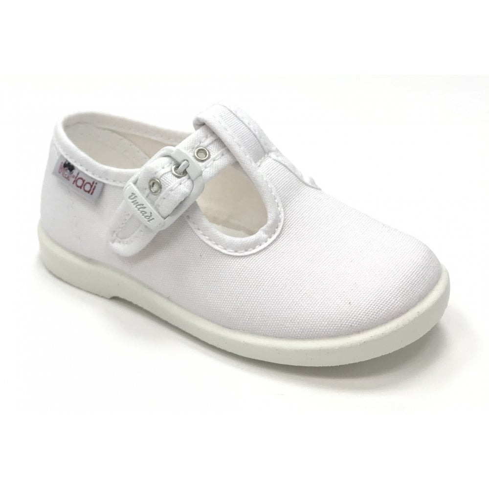 1200 Canvas T-Bar Shoe White