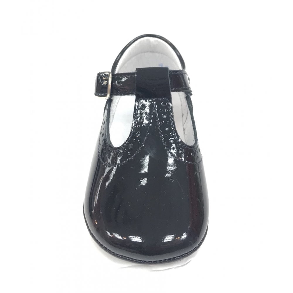 161002 Black Patent T-bar Shoe