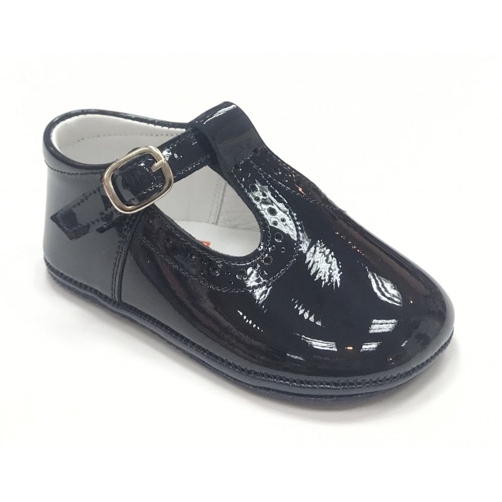 161002 Navy Patent T-Bar Shoe