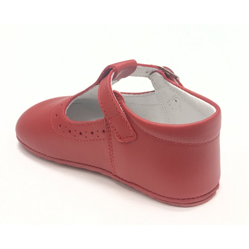 161002 Red Leather T-Bar Shoe