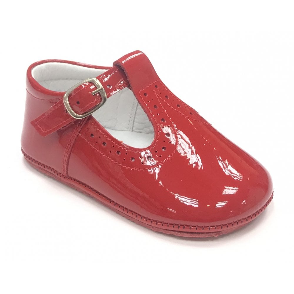 161002 Red Patent T-Bar Shoe