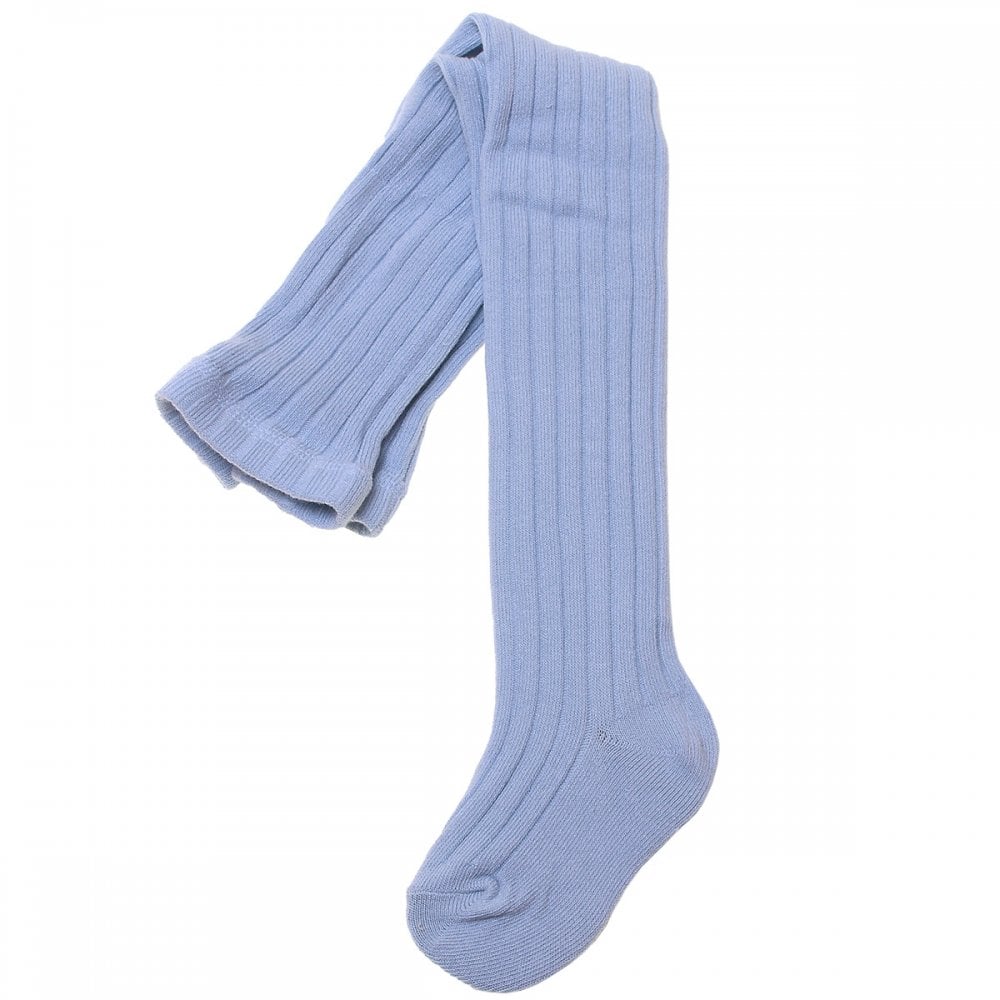162 Ribbed Tights Baby Blue