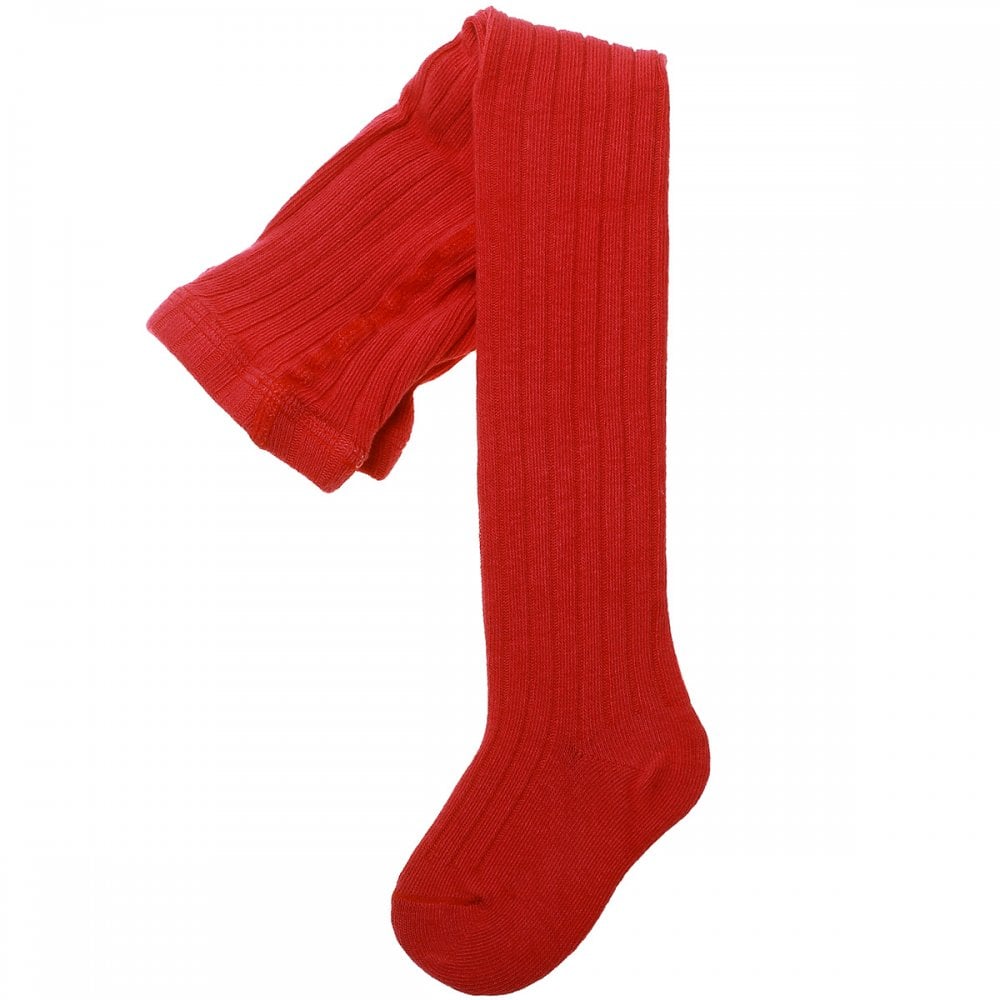 162 Ribbed Tights Red