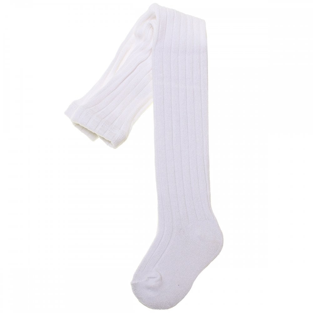 162 Ribbed Tights White