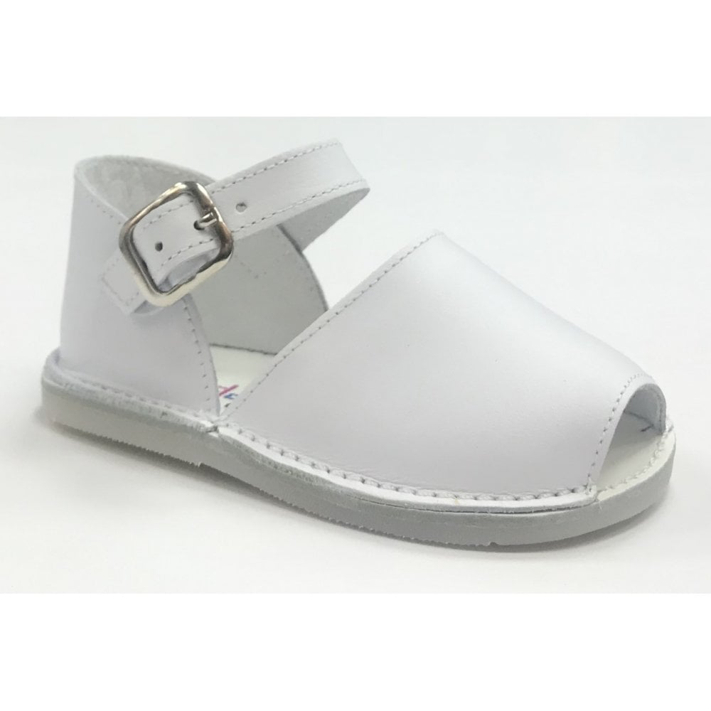 171047 Buckle Sandal White Leather