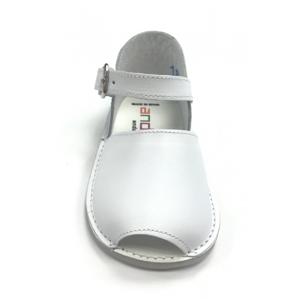 171047 Buckle Sandal White Leather