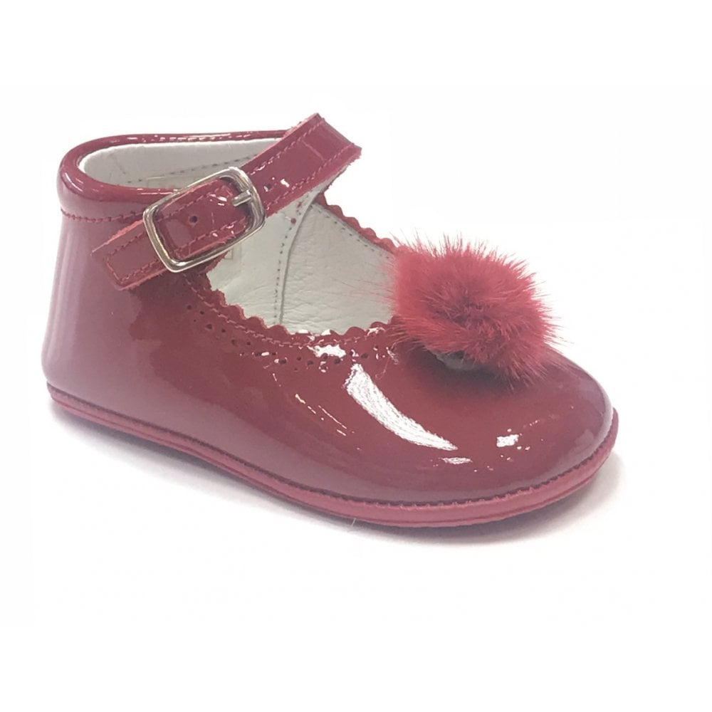 172009 Red Pompom Pram Shoe