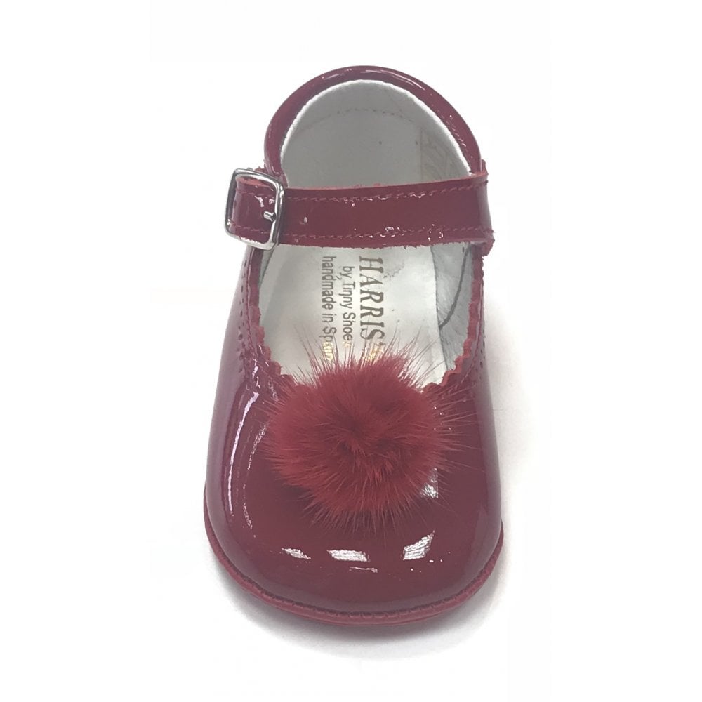 172009 Red Pompom Pram Shoe