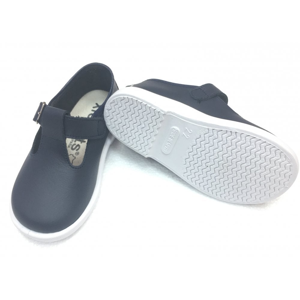 20200 Leather T-bar Navy