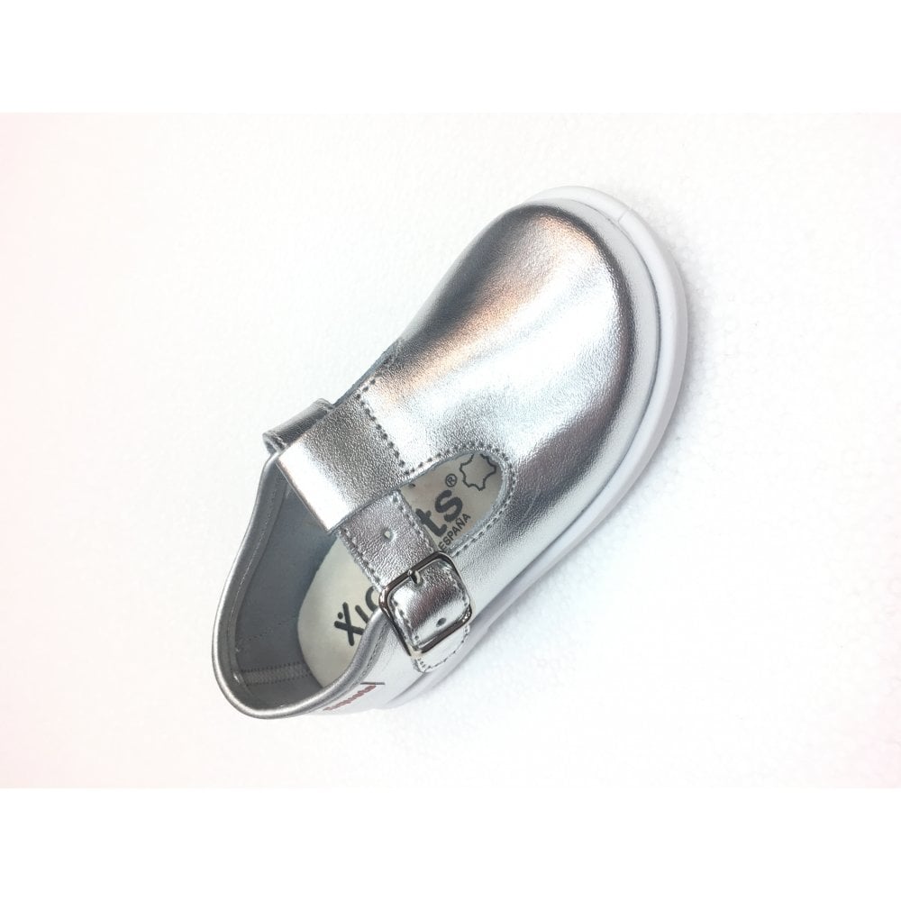 20200 Leather T-Bar Silver