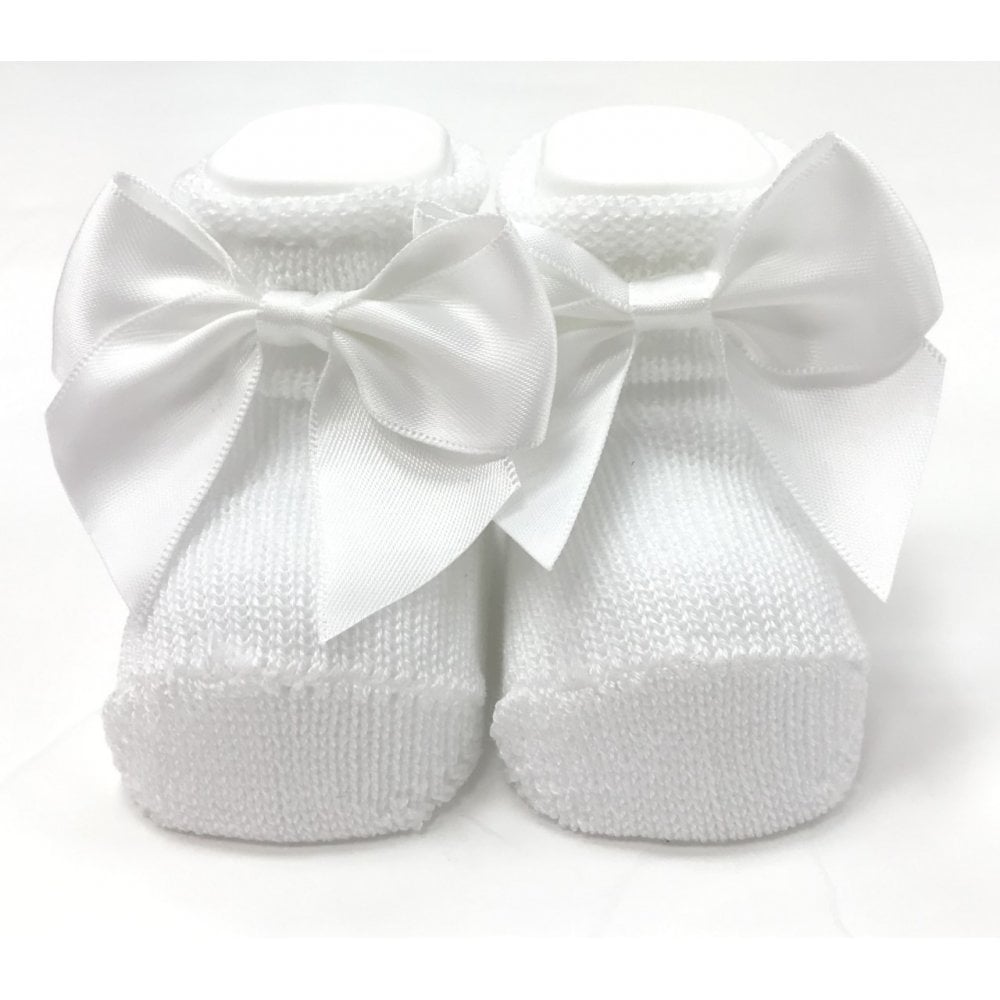 2846 Bow Baby Socks White